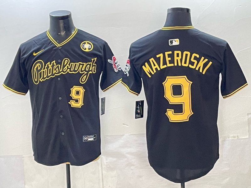 Men Pittsburgh Pirates #9 Mazeroski black Game 2026 Nike MLB Jersey002->pittsburgh pirates->MLB Jersey